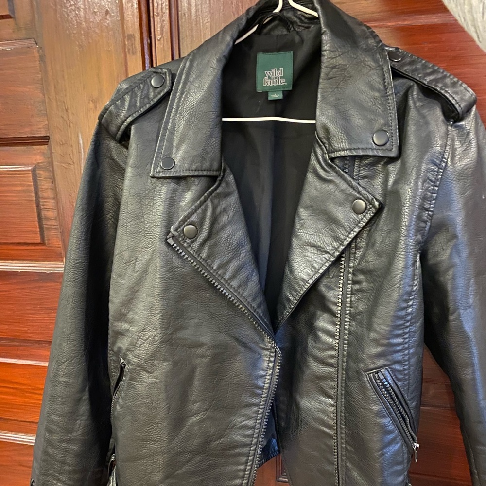 faux leather jacket